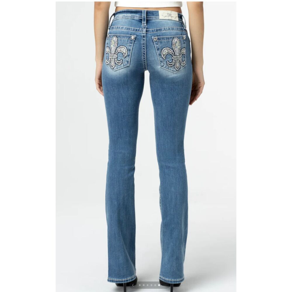 Miss Me Sequin Fleur Bootcut Jeans size 27